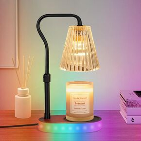 مصباح شمعة دافئ مع أضواء LED متغيرة اللون ، مؤقت ، باهت 4 مستوى ، ارتفاع قابل للتعديل للشموع المعطرة ، ديكور المنزل هدية للنساء ، Houswarming ، عيد ميلاد ، عيد الميلاد