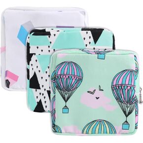 3pcs Period Bag for Teen Girls Sanitary Napkin Storage Bag Period Bag Nursing Pad Holder Menstrual Cup Pouches Tampon Storage Pouch Portable Reusable Menstrual Pad (5 x 1.2 x5 inches)