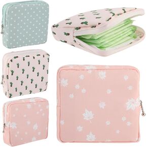 3Pcs Sanitary Pad Storage Bag Samll Period Pouch for Purse, Cute Menstrual Period Bag Tampon Pad Holder, Feminine Care Period Bags for Teen Girls School