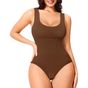 Eleady Shapewear Bodysuits for Women - Body Shaper Thong Tank Top Bodysuit Square Neck