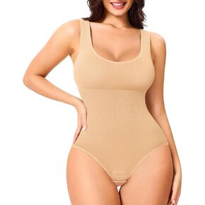Eleady Shapewear Bodysuits for Women - Body Shaper Thong Tank Top Bodysuit Square Neck in Kuwait