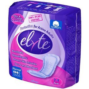 Elyte Cotton Incontinence Pads, Normal, Case/144 (6/24s) by Corman USA