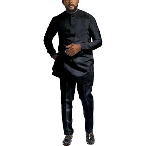 رجال Kaftan Robe 2 قطعة Velvet Suit African Dashiki قميص سروال الحزب يرفع الملابس العرقية التقليدية in Kuwait