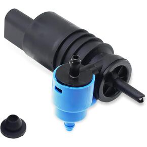 1 Pack Car Windshield Washer Pump, Car Cylinder Water Spray Motor, Simple Glass Washer Booster Valve, Compatible with Volkswagen Skoda 1J6955651 1K6955651 1T0955651A (Black & Blue)