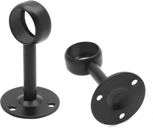 Biaungdo 1-1/4Inch Curtain Rod Ceiling Mount Brackets, Stainless Steel, Black, 4 Pack in Saudi Arabia