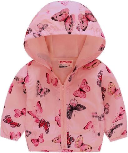 Toddler Girls Boys Cartoon Lightweight Jackets Spring Hooded Windbreaker Summer Zip Up Outerwear in Kuwait
