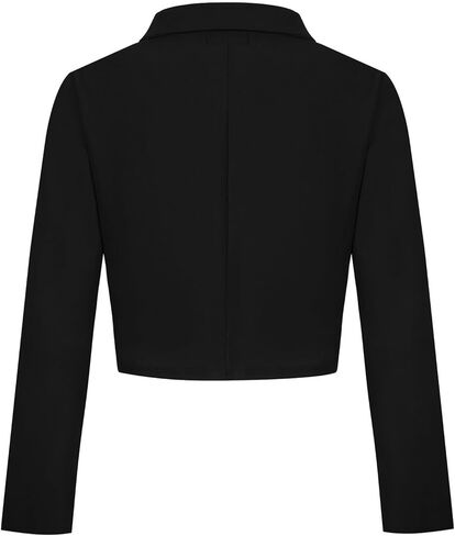 Cropped Blazer for Women Long Sleeve Notch Lapel Button Front Blazers Casual Work Office Cardigan Suit Jacket in Kuwait