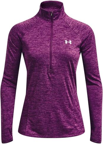 Under Armour Women's Standard Tech Twist ½ Zip Long Sleeve Pullover, (514) Rivalry/Strobe/Metallic Silver, Medium in Saudi Arabia