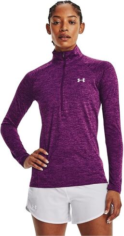 Under Armour Women's Standard Tech Twist ½ Zip Long Sleeve Pullover, (514) Rivalry/Strobe/Metallic Silver, Medium in Saudi Arabia