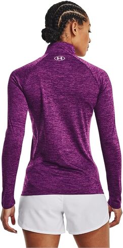 Under Armour Women's Standard Tech Twist ½ Zip Long Sleeve Pullover, (514) Rivalry/Strobe/Metallic Silver, Medium in Saudi Arabia
