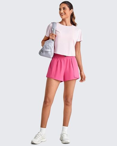 G4Free 2 in 1 Flowy Athletic Running Shorts for Women Mid Rise Quick Dry Workout Summer Shorts for Tennis with Liner in Kuwait