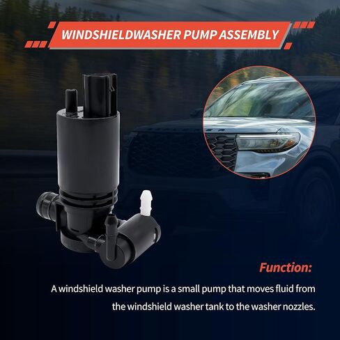 مضخة غسالة Hisport Windshield - متوافقة مع Ford Explorer Fiesta Edge Flex متوافقة مع Transit Connect Taurus X Lincoln MKT MKX - استبدال 8A61-17K624 -AA in Saudi Arabia