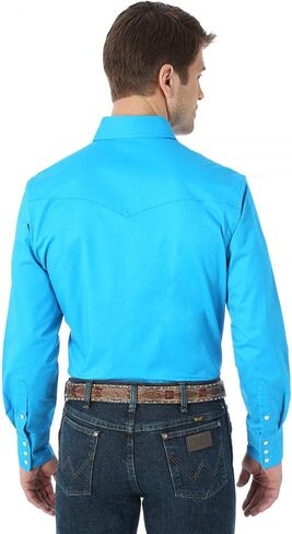 Wrangler Men's Big & Tall Western Premium Performance Advanced Comfort Workshirt,Blue,Large Tall in Saudi Arabia