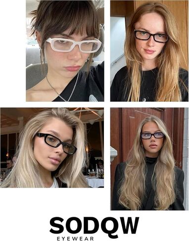 Retro Fake Glasses Blue Light Glasses for Women Trendy Vintage Small Rectangle Eyewear with Non Prescription Lens in Saudi Arabia
