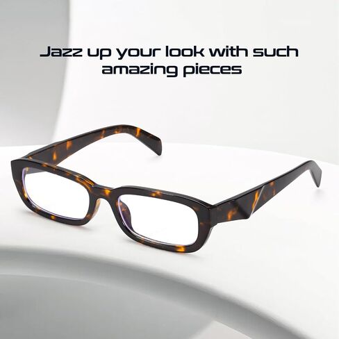 Retro Fake Glasses Blue Light Glasses for Women Trendy Vintage Small Rectangle Eyewear with Non Prescription Lens in Saudi Arabia