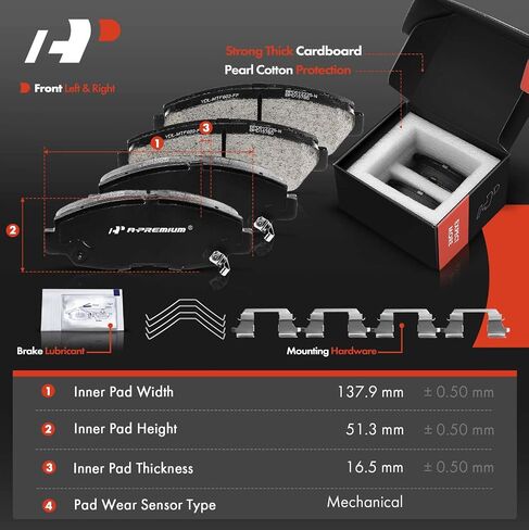 A-Premium 10.31 inch (262mm) Front Vented Disc Brake Rotors + Ceramic Pads Kit Compatible with Honda Models - Civic 2012, Civic 2013-2015 (Manual Transmission), 1.8L, 6-PC Set in Kuwait