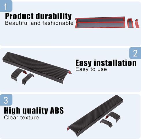 Car Center Control Dashboard Panel Strips Trim Compatible with Toyot@ Tundra/Sequoia 2022-2025 Central Control Panel Protective Cover Decoration Accessories (Sports red) in Saudi Arabia