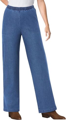 Woman Within Women's Plus Size Wide Leg Fineline Jean in Saudi Arabia