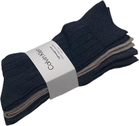 Calvin Klein Men's 4-pack Solid Ribbed Dress Socks in Saudi Arabia
