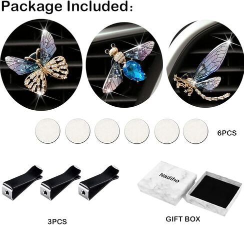 Bee Butterfly Dragonfly Car Armatherapy Diffusers - 3 pcs in Kuwait