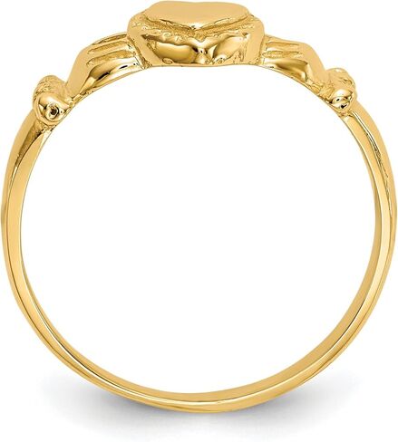 10K الذهب الأصفر السيدات المصقول Claddagh الحجم 7 in Saudi Arabia