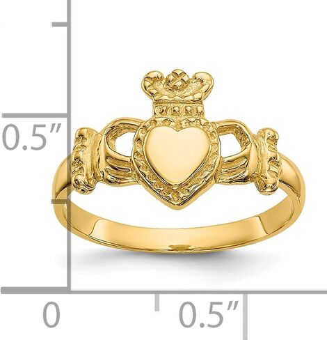 10K الذهب الأصفر السيدات المصقول Claddagh الحجم 7 in Saudi Arabia