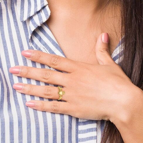 10K الذهب الأصفر السيدات المصقول Claddagh الحجم 7 in Saudi Arabia