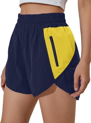 BMJL Women's High Waisted Athletic Shorts Pocket Workout Shorts Gym Sporty Running Shorts in Saudi Arabia