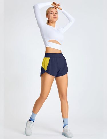 BMJL Women's High Waisted Athletic Shorts Pocket Workout Shorts Gym Sporty Running Shorts in Saudi Arabia
