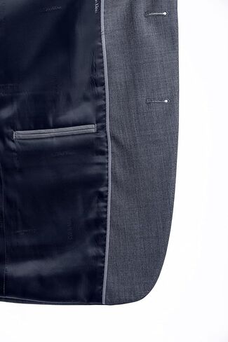 Calvin Klein Men's Slim Fit Suit Separates, Medium Blue Sharkskin, 34W x 32L in Saudi Arabia
