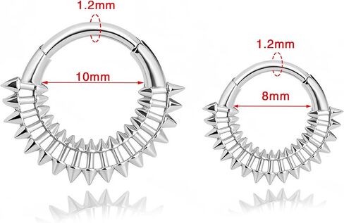 16g G23 Titanium Septum Rings: Novelty Nose Ring Hoops, Hinged Segment Nose Lips Helix Cartilage Clicker Hoop Earrings Daith Piercing Rings for Women Men 8mm 10mm in Saudi Arabia
