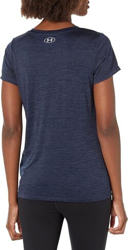Under Armour Women's Tech Twist T-Shirt , Black (001)/Metallic Silver, Medium in Saudi Arabia