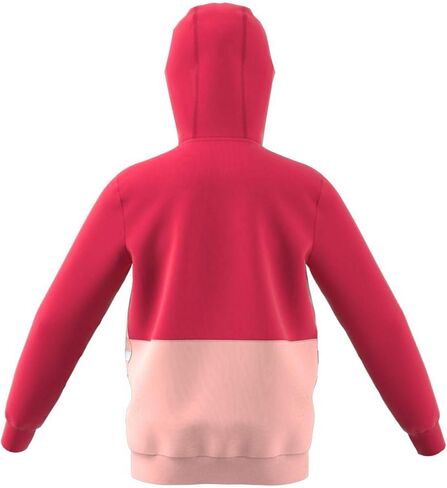 هودي Adidas للفتيات Big Trefoil (طفل صغير/أطفال صغار/أطفال كبار) وردي قوي/مرجاني ضبابي/أبيض LG (14 طفل كبير) in Saudi Arabia