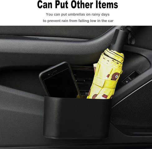 Car Trash Can, 1.0 Liters, Plastic, Trash Can Set, Multi-Purpose, Easy to Install, Includes 75 Garbage Bags in Kuwait