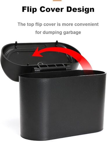 Car Trash Can, 1.0 Liters, Plastic, Trash Can Set, Multi-Purpose, Easy to Install, Includes 75 Garbage Bags in Kuwait