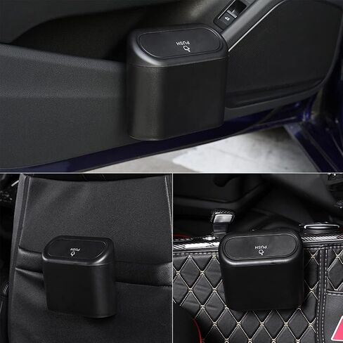 Car Trash Can, 1.0 Liters, Plastic, Trash Can Set, Multi-Purpose, Easy to Install, Includes 75 Garbage Bags in Kuwait