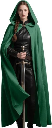 L'VOW Medieval Hooded Cloak Renaissance Cape with Hood Halloween Sorcerer Cosplay Hobbit Costume in Kuwait