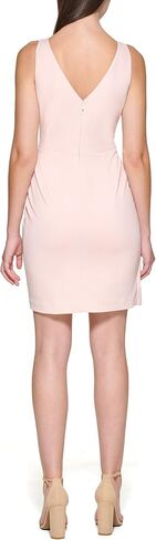 GUESS Womens Pink Stretch Zippered Pleated Asymmetrical Hem Sleeveless Surplice Neckline Short Cocktail Sheath Dress 8 in Kuwait