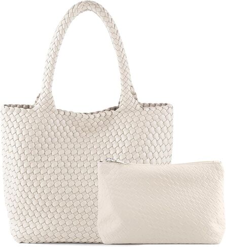Hand Woven Bag Tote BagS For Women Top Handle Shoulder Vegan Leather Large Travel Beach Hobo Handbag in Saudi Arabia