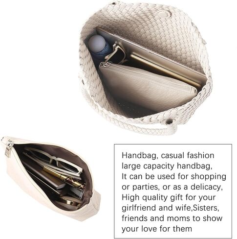 Hand Woven Bag Tote BagS For Women Top Handle Shoulder Vegan Leather Large Travel Beach Hobo Handbag in Saudi Arabia
