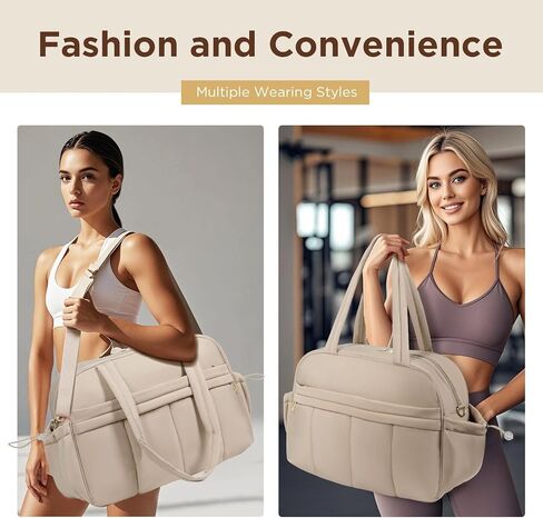 Weekender Bags for Women, Quilted Travel Duffel Bag, Large Puffer Duffle Bag for Travel Gym Overnight Weekend Workout Carry on Bag for Airplanes, Personal Item Travel Bag in Saudi Arabia
