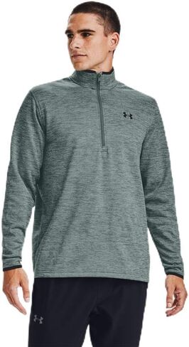 Under Armour Men's Armour Fleece 1/2 Zip T-Shirt , Lichen Blue (424)/Black , X-Large in Saudi Arabia