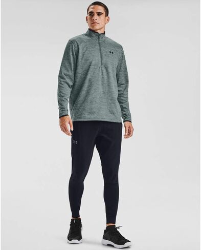 Under Armour Men's Armour Fleece 1/2 Zip T-Shirt , Lichen Blue (424)/Black , X-Large in Saudi Arabia