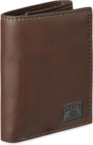 محفظة بثلاث طيات للرجال - بتصميم انيق ورفيع بها نافذة لبطاقة الهوية وحامل لبطاقة الائتمان، من ليفايس in Kuwait