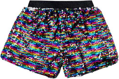 Girls Shorts Flip Sequin Sparkle Short Pants Kids Birthday Party Shorts Summer Dance Concert Halloween Clothes in Saudi Arabia