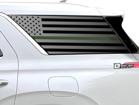 BOGAR TECH DESIGNS Precut Quarter Window American Flag Vinyl Decal Sticker Compatible with Hyundai Palisade 2020-2025, Matte Black in Saudi Arabia