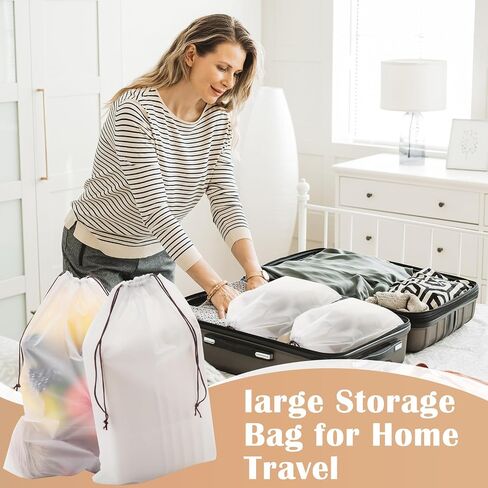 30 PCS أكياس أحذية سفر واضحة ، وأكياس تخزين الأحذية الكبيرة ، ومنظم تخزين حقيبة الأحذية المحمولة المحمولة مع حبل للرجال والنساء (11.8 في × 15.75 بوصة) in Saudi Arabia