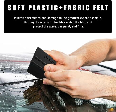 4 PCS Car Felt Edge Squeegee Wrapping Tool Kit, Car Windshield Vinyl Scraper Wrapping Window Tint Kit, Window Squeegees for Car Vinyl Wrap, Sticker Installation, Window Tint (Blue+Sky Blue) in Saudi Arabia