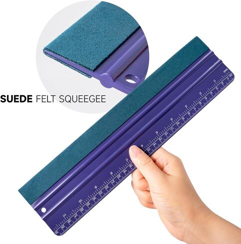 FOSHO Purple Felt Squeegee Vinyl Wrap Tool, Built-in Ruler 6"x3" Scratch-Free Vinyl Scraper for Sticker, Decal, Craft and Wallpaper Application Window Tint Tool in Kuwait