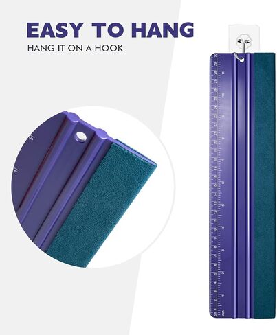 FOSHO Purple Felt Squeegee Vinyl Wrap Tool, Built-in Ruler 6"x3" Scratch-Free Vinyl Scraper for Sticker, Decal, Craft and Wallpaper Application Window Tint Tool in Kuwait